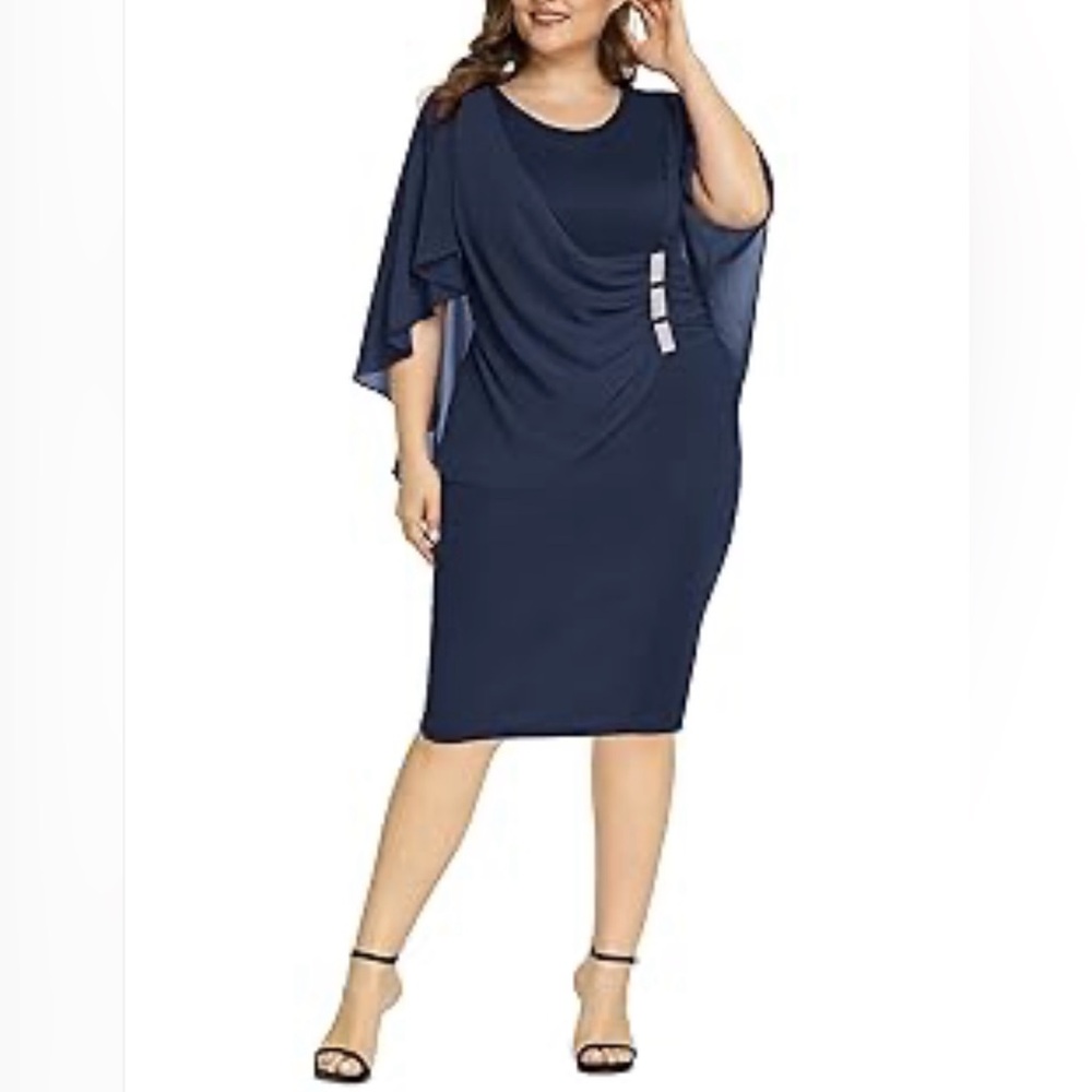 Chic Navy Blue Midi Dress